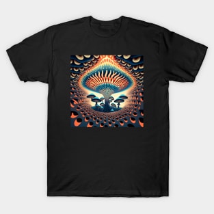 Trippy Melting Mushroom Pattern T-Shirt